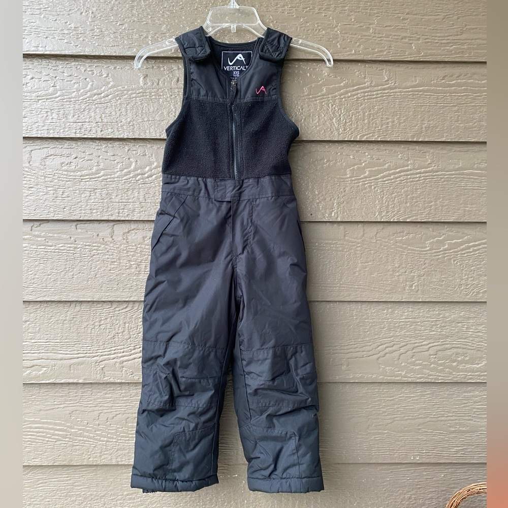Vertical 9 Kids Ski/Snow bib Pants Overalls Salopettes Black Sleeveless